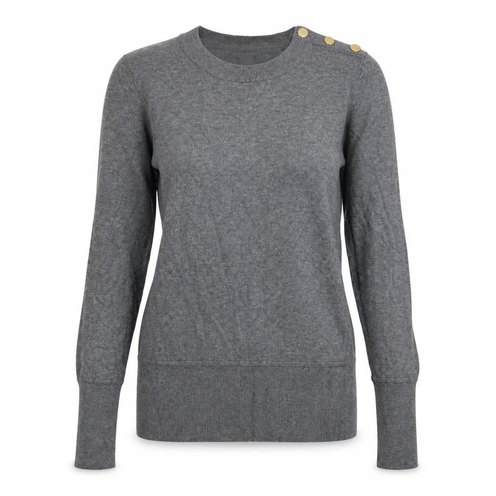 H&M Womens Grey Round Neck  Polyamide Pullover Jumper Size M