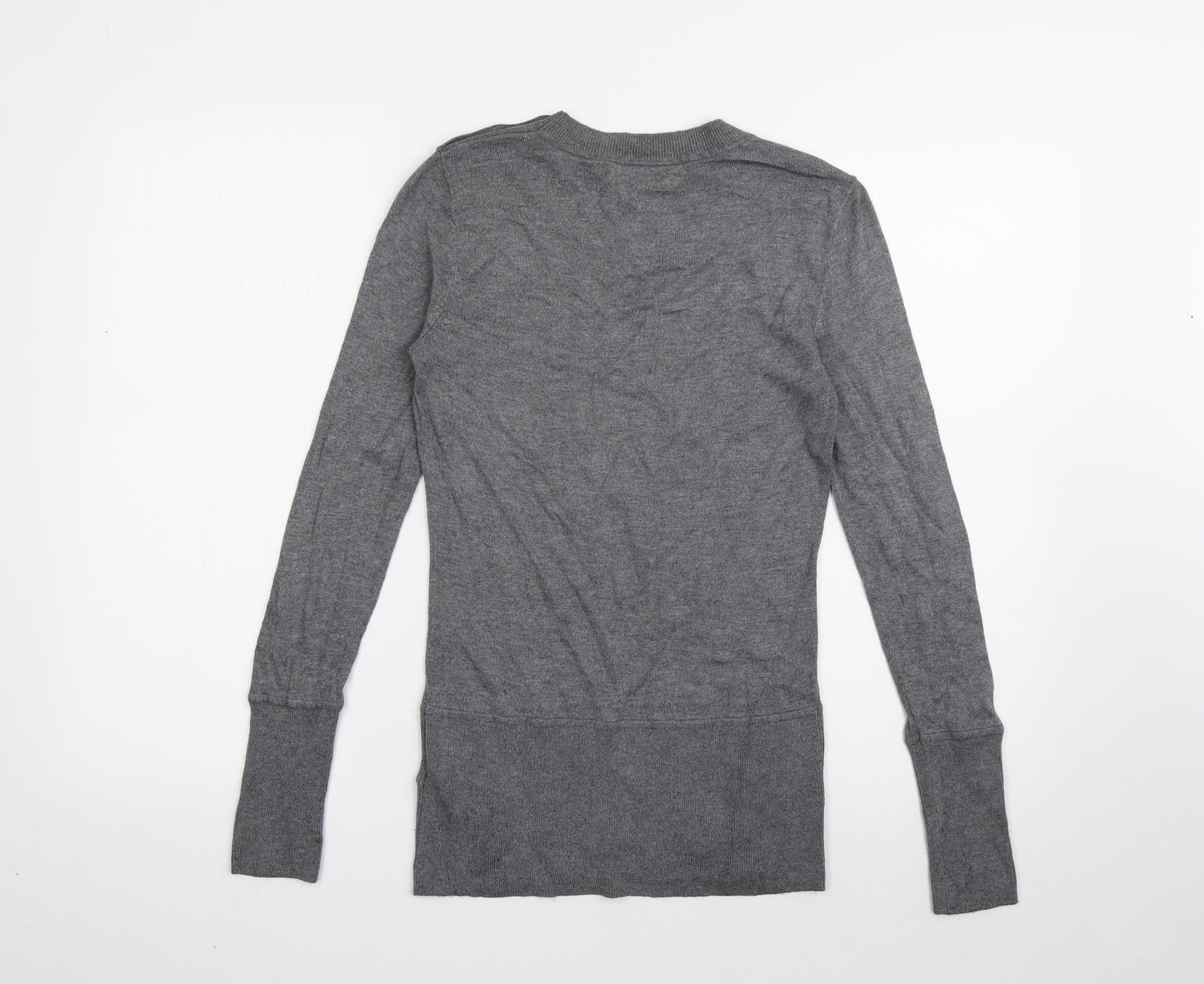 H&M Womens Grey Round Neck  Polyamide Pullover Jumper Size M