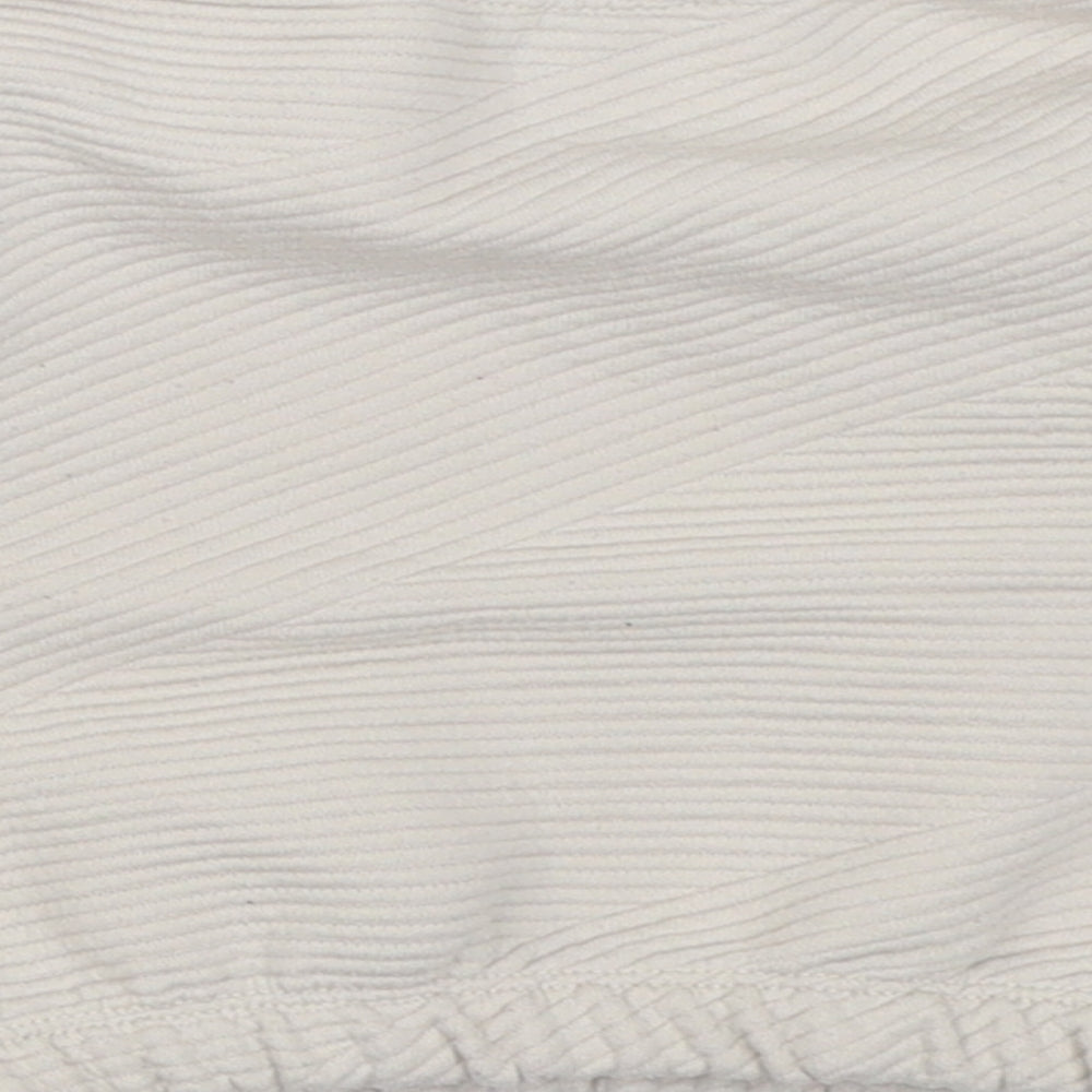 George Boys White Striped Polyester Pullover Jumper Size 12-18 Months  Button
