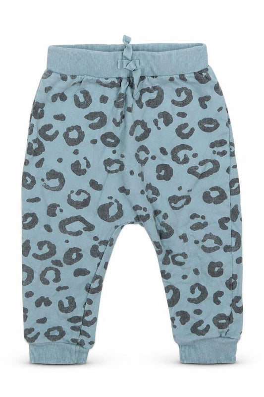 George Girls Blue Animal Print Cotton Jogger Trousers Size 12-18 Months  Tie