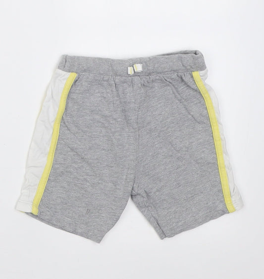 F&F Boys Grey Striped Cotton Cropped Trousers Size 12-18 Months  Tie