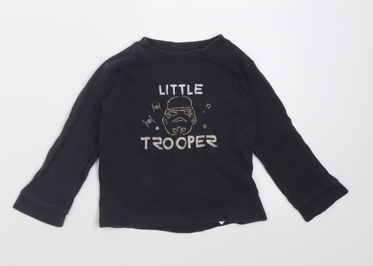 George Boys Grey  Cotton Basic Casual Size 12-18 Months Crew Neck Pullover - little trooper
