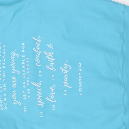 Awdis Womens Blue  Cotton Pullover Sweatshirt Size M  Pullover - whitehead presbyterian