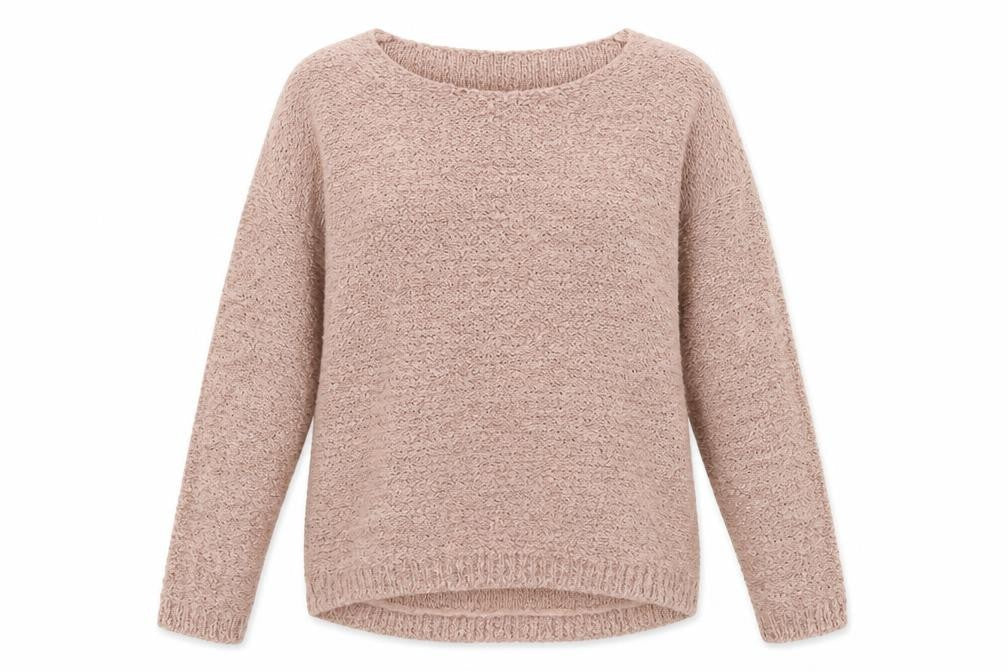 Only Womens Beige Scoop Neck  Acrylic Pullover Jumper Size L