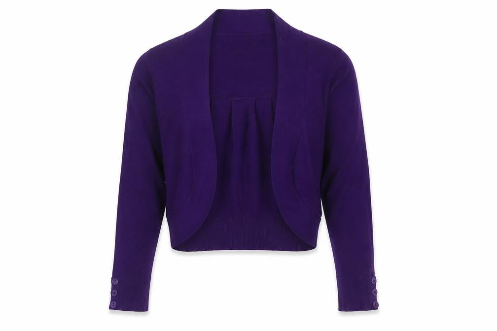 Wallis Womens Purple V-Neck  Cotton Cardigan Jumper Size S