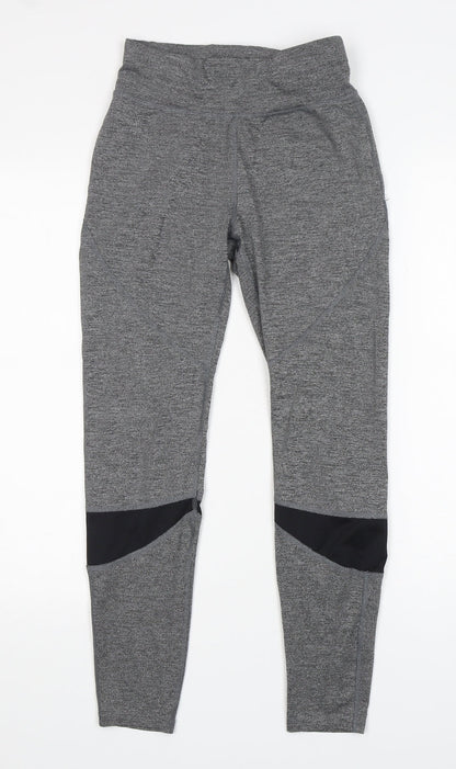 Preloved soluxe Womens Grey  Polyester Compression Leggings Size S L29 in Regular - Front