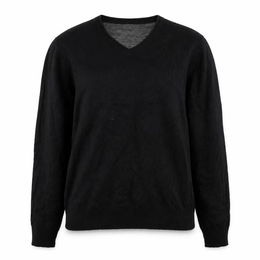 Industrialise Womens Black V-Neck  Polyester Pullover Jumper Size L