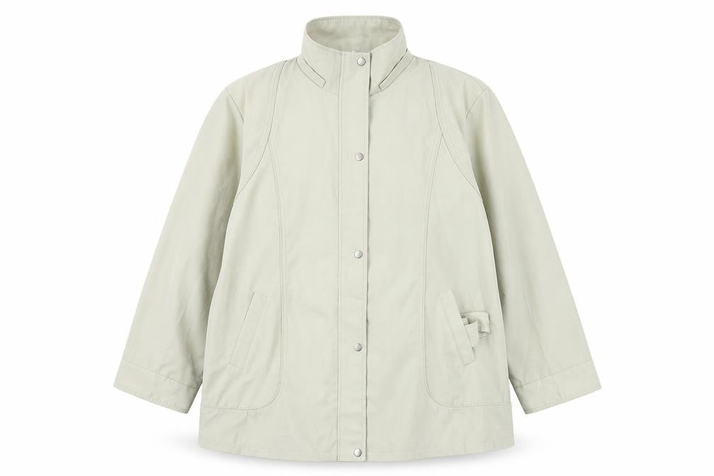 Miao Womens Beige   Overcoat Coat Size 3XL  Zip