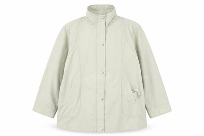Miao Womens Beige   Overcoat Coat Size 3XL  Zip