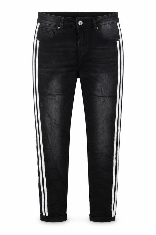 Hand Work denim Womens Black  Cotton Skinny Jeans Size 30 in L28 in Regular Button