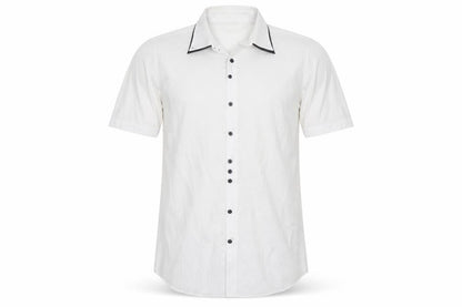 Debenhams Mens White  Polyester  Button-Up Size L Collared Button