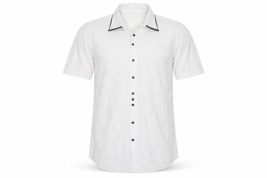 Debenhams Mens White  Polyester  Button-Up Size L Collared Button
