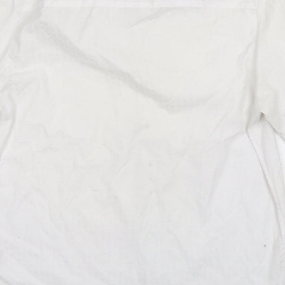 Debenhams Mens White  Polyester  Button-Up Size L Collared Button