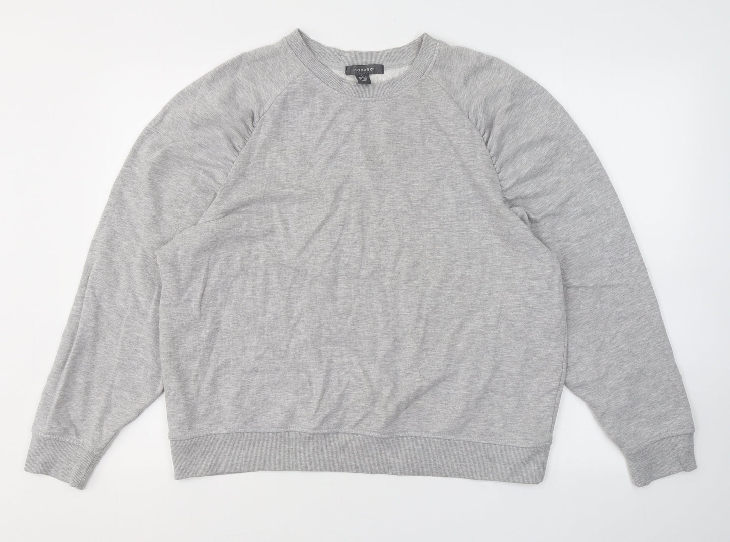 Primark Womens Grey  Cotton Pullover Sweatshirt Size L