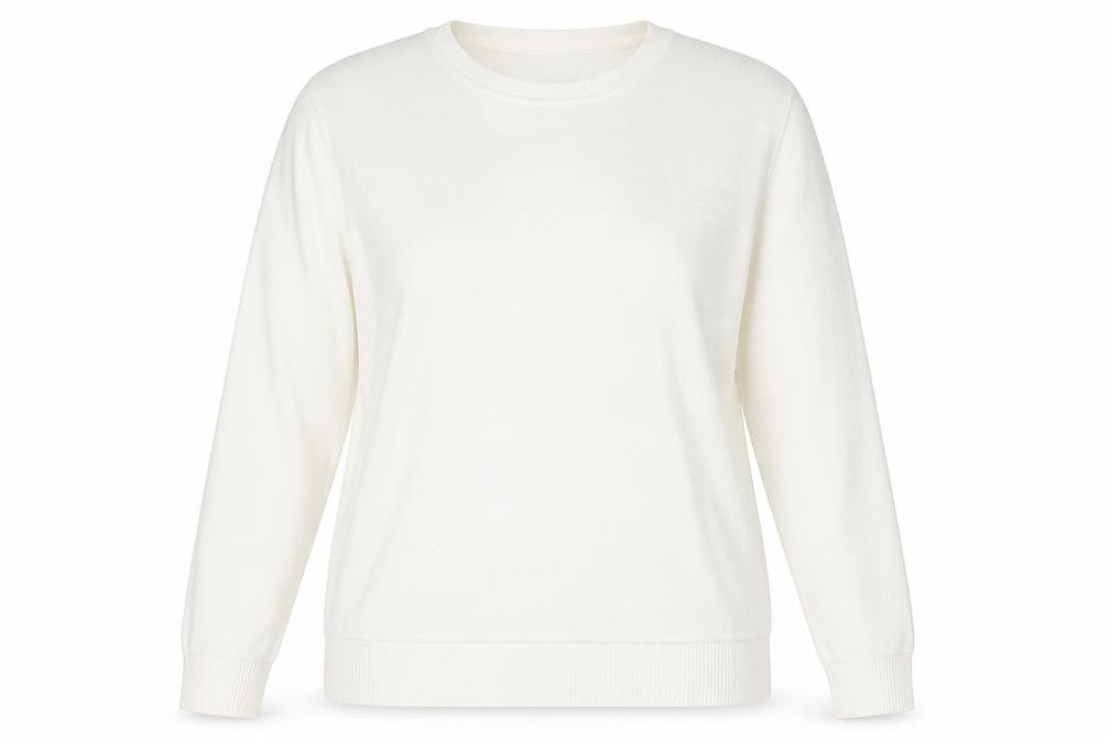 VIDA VI Womens White Round Neck  Acrylic Pullover Jumper Size M