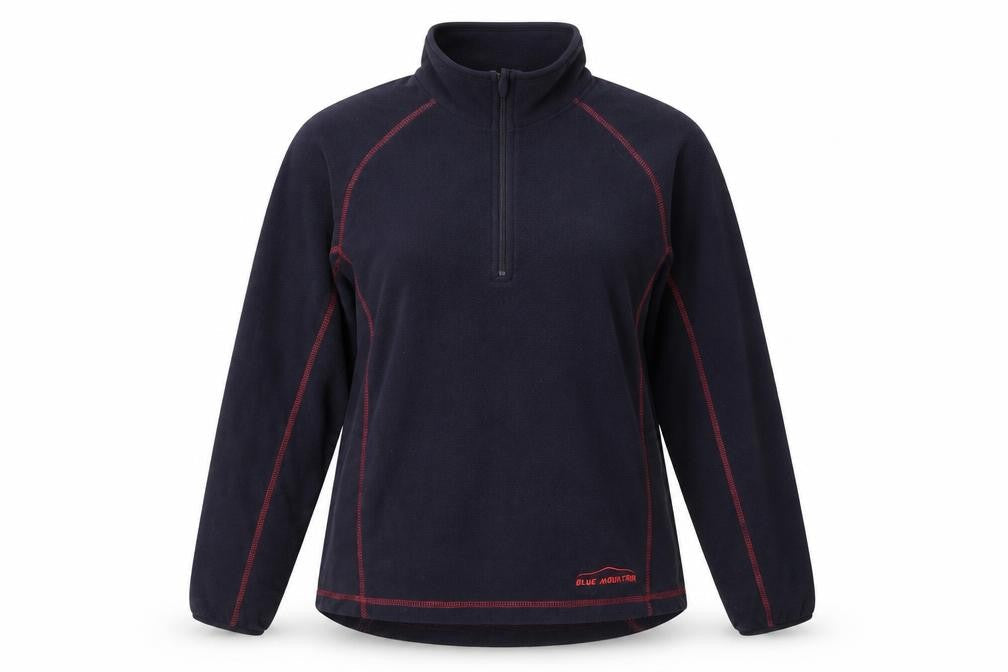 Blue Mountain Womens Blue  Polyester Pullover Sweatshirt Size L  Zip