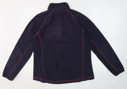 Blue Mountain Womens Blue  Polyester Pullover Sweatshirt Size L  Zip
