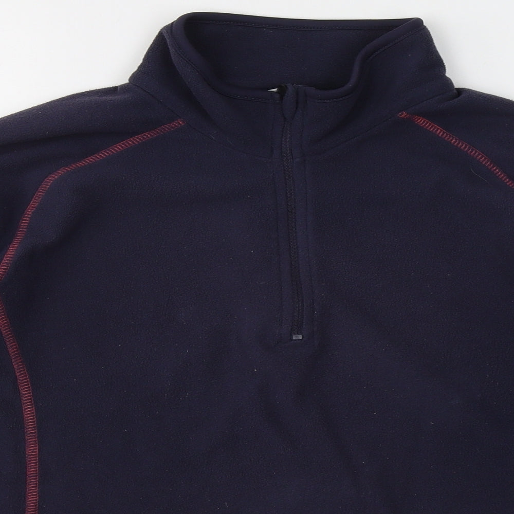 Blue Mountain Womens Blue  Polyester Pullover Sweatshirt Size L  Zip