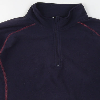 Blue Mountain Womens Blue  Polyester Pullover Sweatshirt Size L  Zip