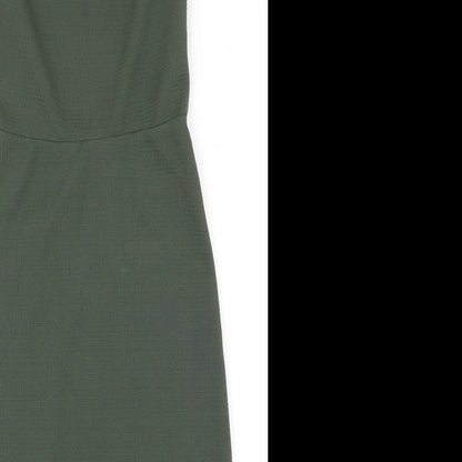 Preloved Oh My Love Womens Green  Polyester Bodycon  Size S  Square Neck Pullover - Open back - Detail
