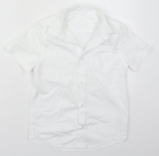 F&F Boys White  Polyester Basic Button-Up Size 8-9 Years Collared Button