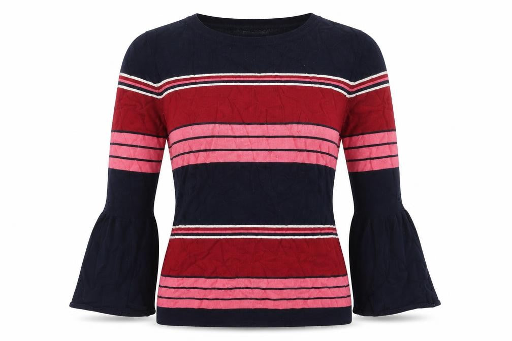 Principles Womens Pink Round Neck Striped Viscose Pullover Jumper Size 8