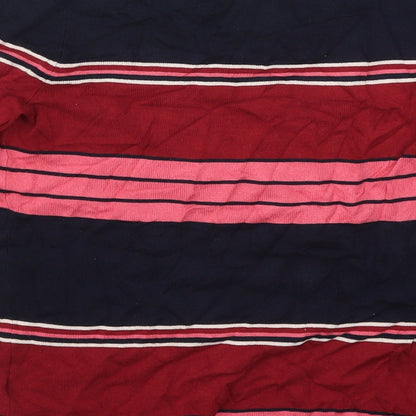 Principles Womens Pink Round Neck Striped Viscose Pullover Jumper Size 8