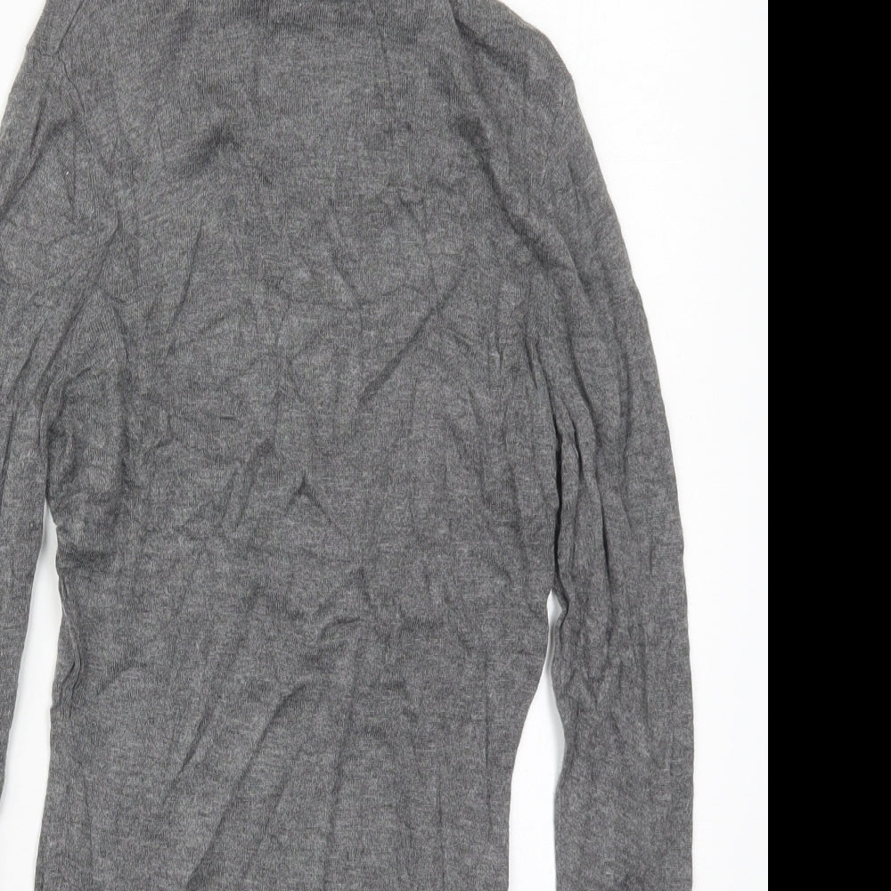 H&M Womens Grey Roll Neck  Viscose Pullover Jumper Size XS