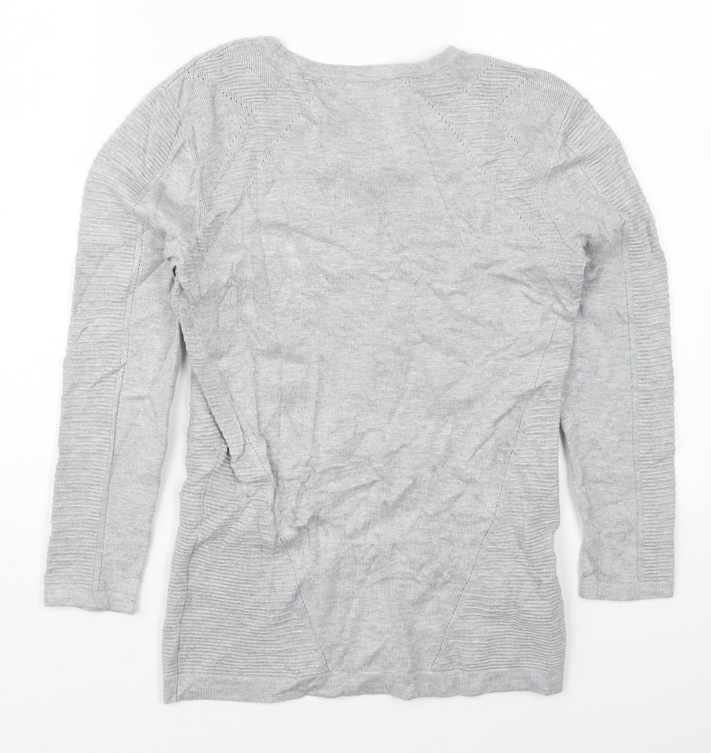 Principles Womens Grey Round Neck  Viscose Pullover Jumper Size 8