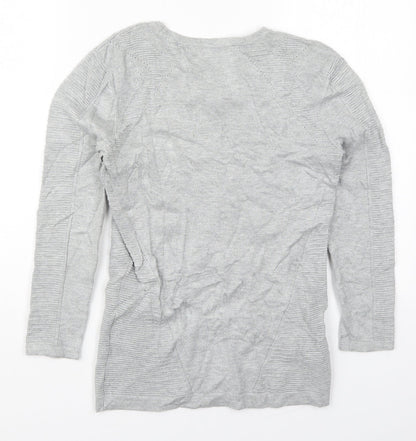 Principles Womens Grey Round Neck  Viscose Pullover Jumper Size 8