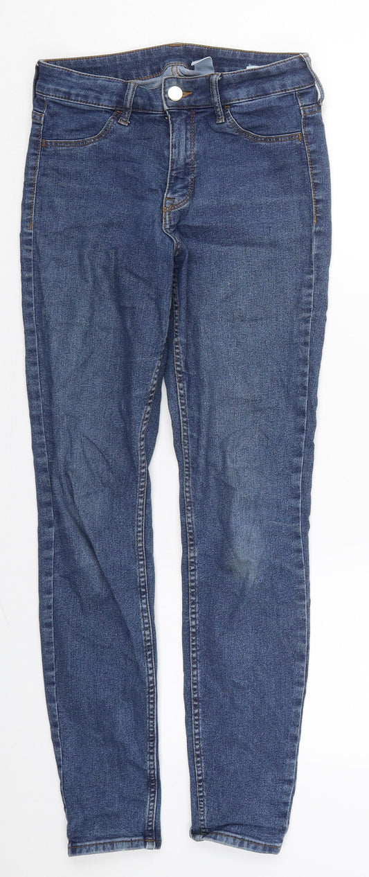 H&M Womens Blue  Cotton Skinny Jeans Size 26 in L27 in Regular Button