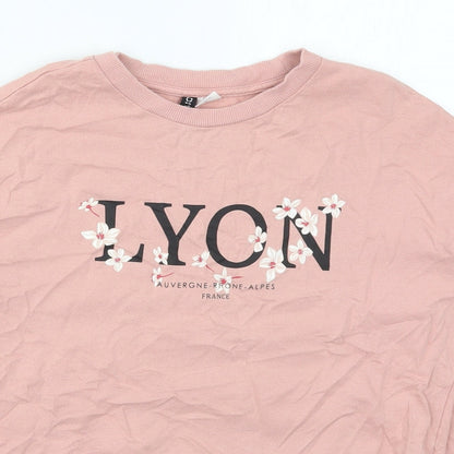 Preloved H&M Womens Pink  Cotton Pullover Sweatshirt Size XS  Pullover - Lyon - Detail
