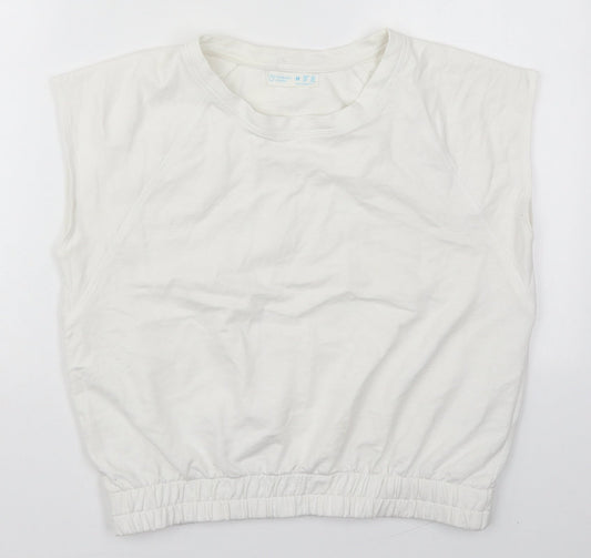 Primark Womens White  Cotton Pullover Sweatshirt Size 12  Pullover