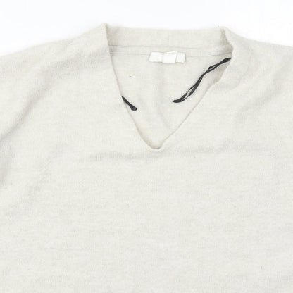H&M Womens Grey V-Neck  Polyester Pullover Jumper Size L