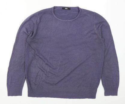 Preloved Marks and Spencer Womens Purple Round Neck  Acrylic Pullover Jumper Size 14 - Front