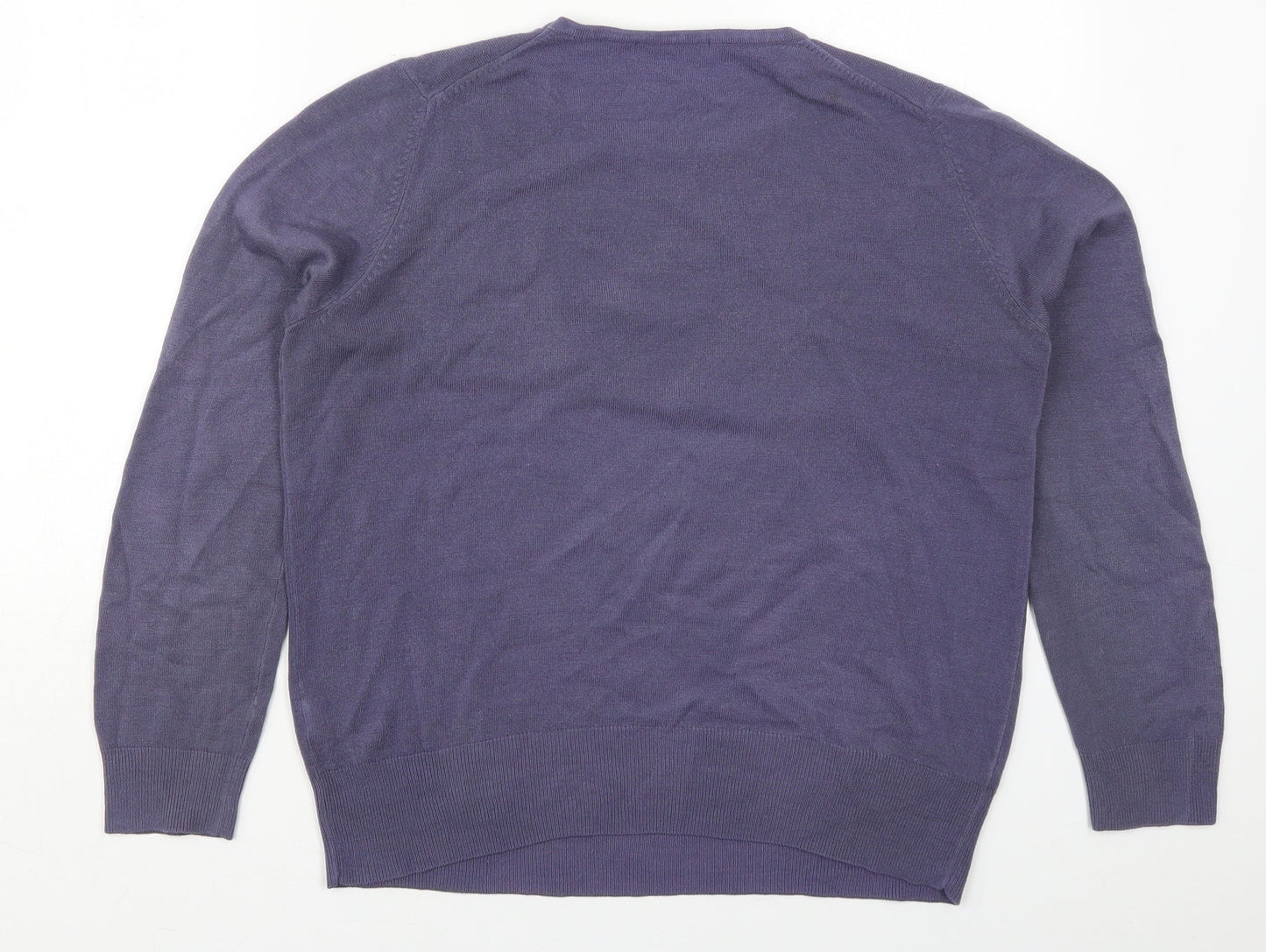 Marks and Spencer Womens Purple Round Neck  Acrylic Pullover Jumper Size 14
