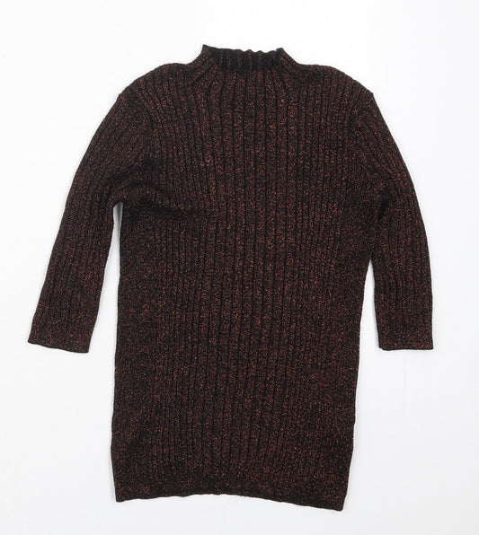 Atmosphere Womens Orange Mock Neck  Viscose Pullover Jumper Size 10