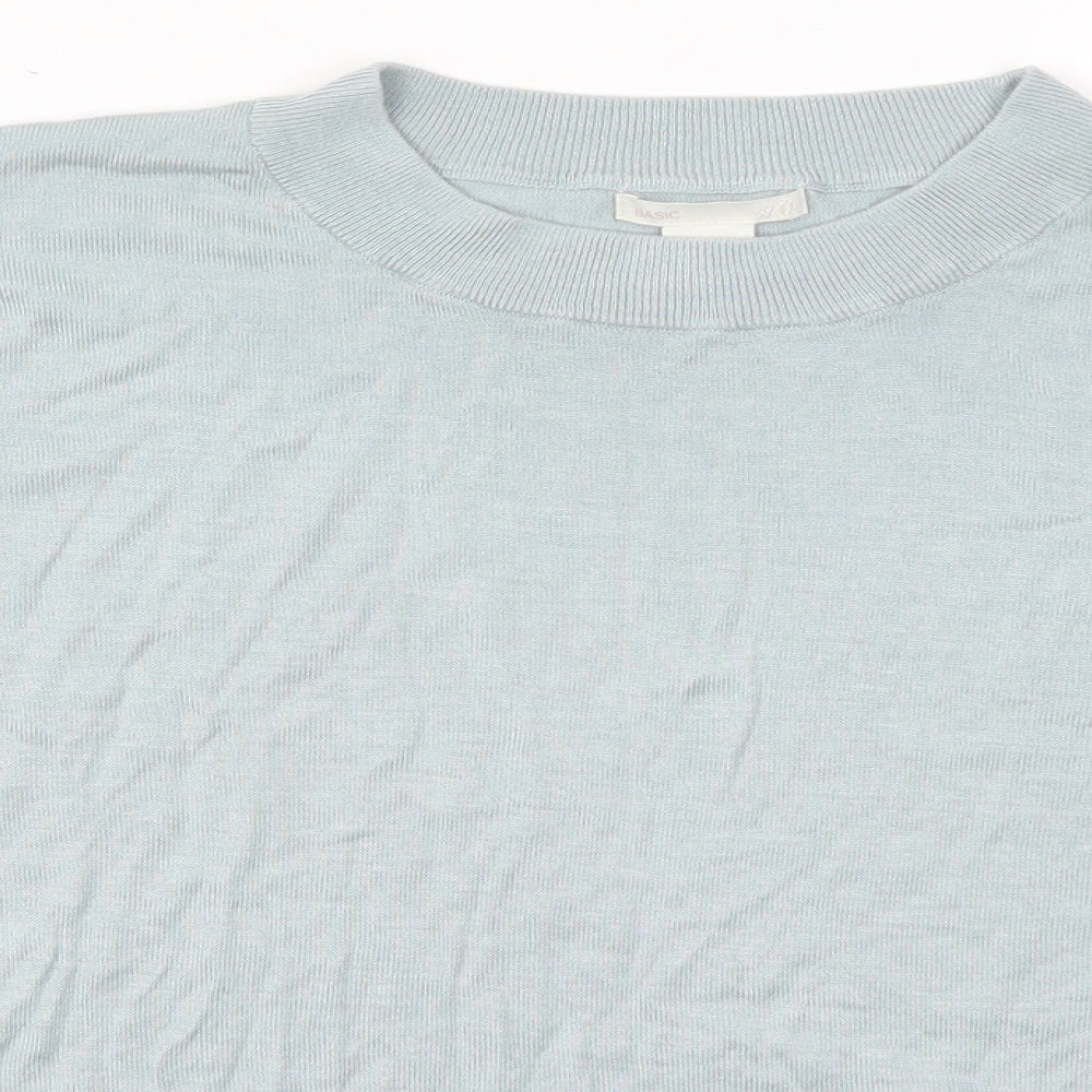 H&M Womens Blue Crew Neck  Viscose Pullover Jumper Size L