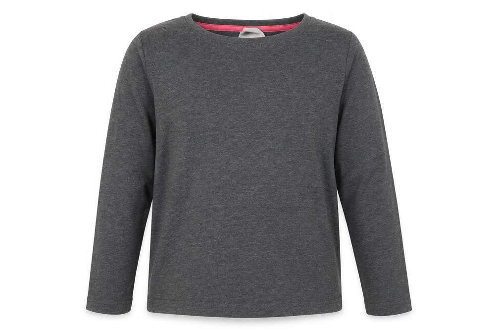 Matalan Girls Grey  Cotton Basic T-Shirt Size 7 Years Crew Neck