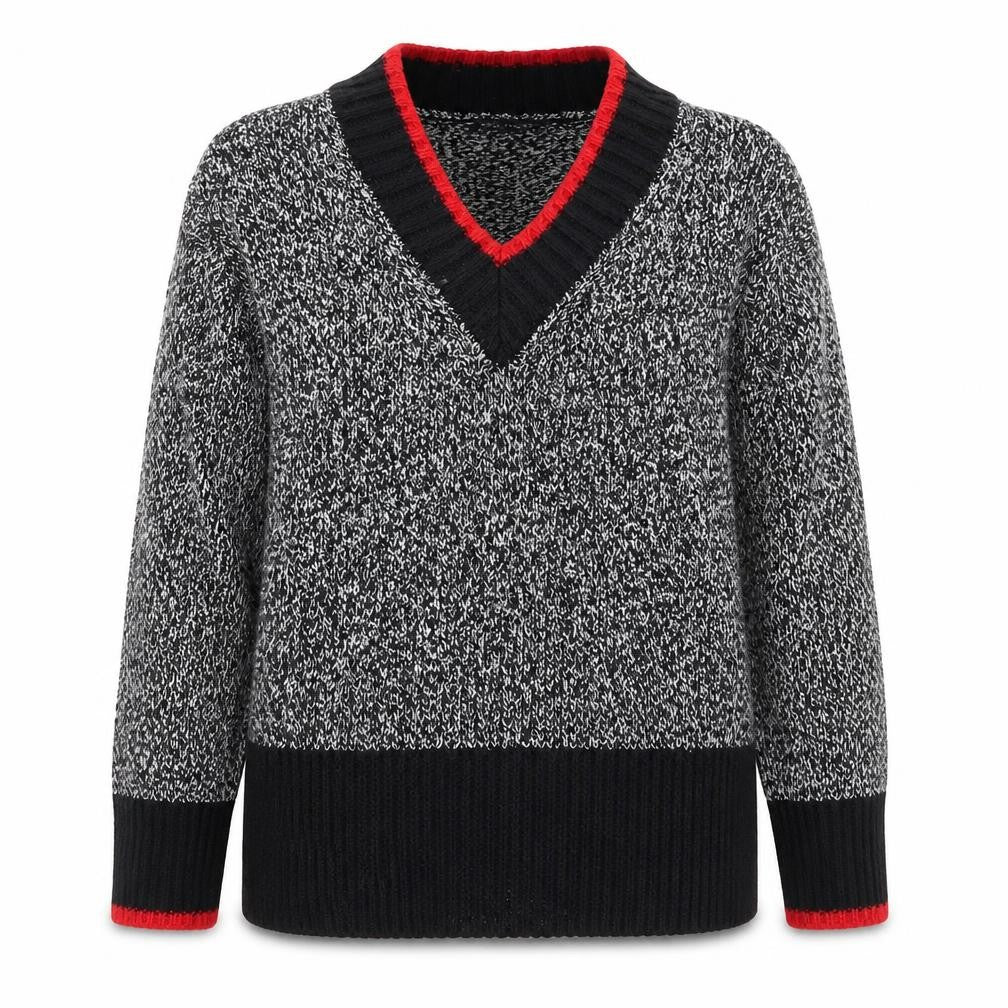 Marks & Spencer Womens Black V-Neck  Polyester Pullover Jumper Size S