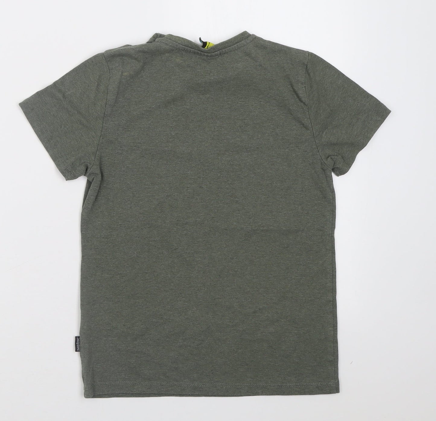 Primark Girls Green  Polyester Basic T-Shirt Size 7-8 Years Crew Neck Pullover - smiley world