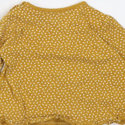 Tu Girls Yellow Polka Dot Cotton Basic Casual Size 12-18 Months Crew Neck Pullover
