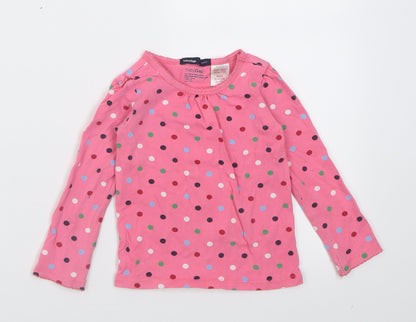 Gap Girls Multicoloured Polka Dot Cotton Basic Casual Size 2 Years Crew Neck Pullover