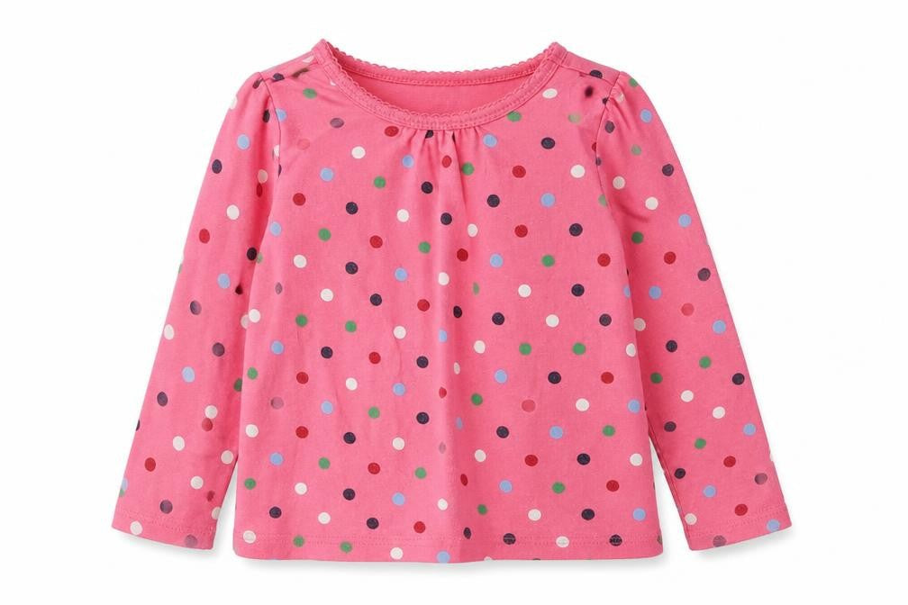Gap Girls Multicoloured Polka Dot Cotton Basic Casual Size 2 Years Crew Neck Pullover