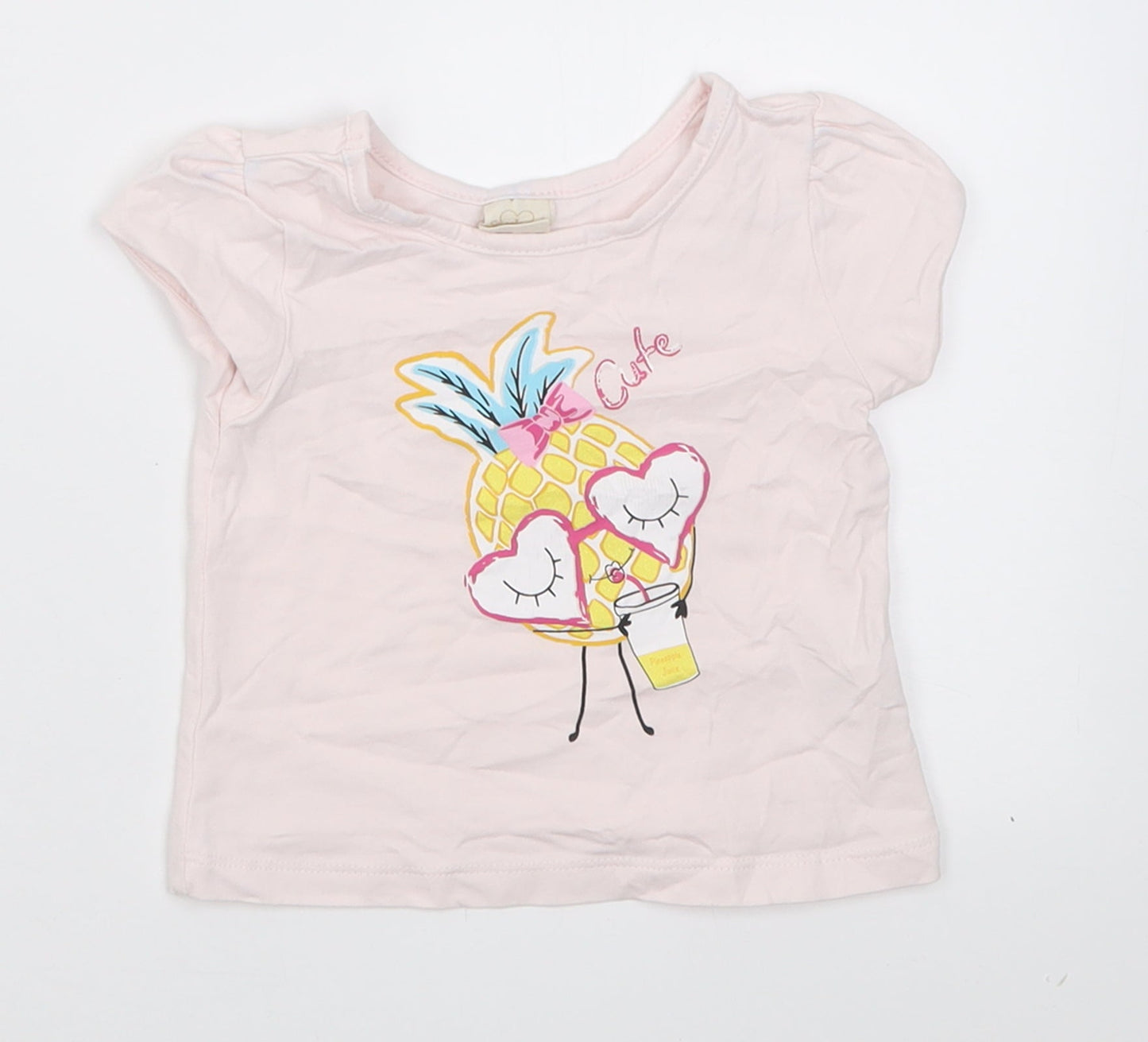 serkon Girls Pink  Cotton Basic T-Shirt Size 18-24 Months Crew Neck Pullover