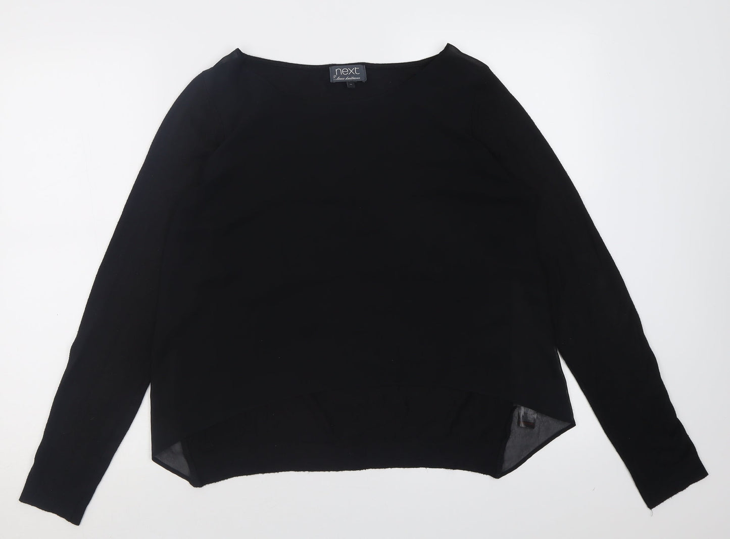 NEXT Womens Black Crew Neck  Acrylic Pullover Jumper Size 10
