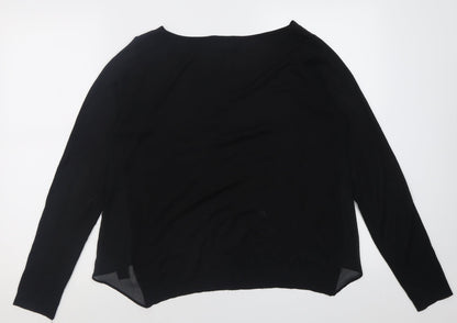 Next Womens Black Crew Neck  Acrylic Pullover Jumper Size 10