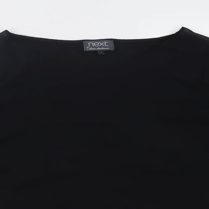 Next Womens Black Crew Neck  Acrylic Pullover Jumper Size 10