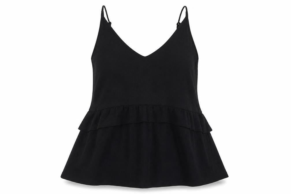 George Womens Black  Polyester Basic Tank Size 14 V-Neck