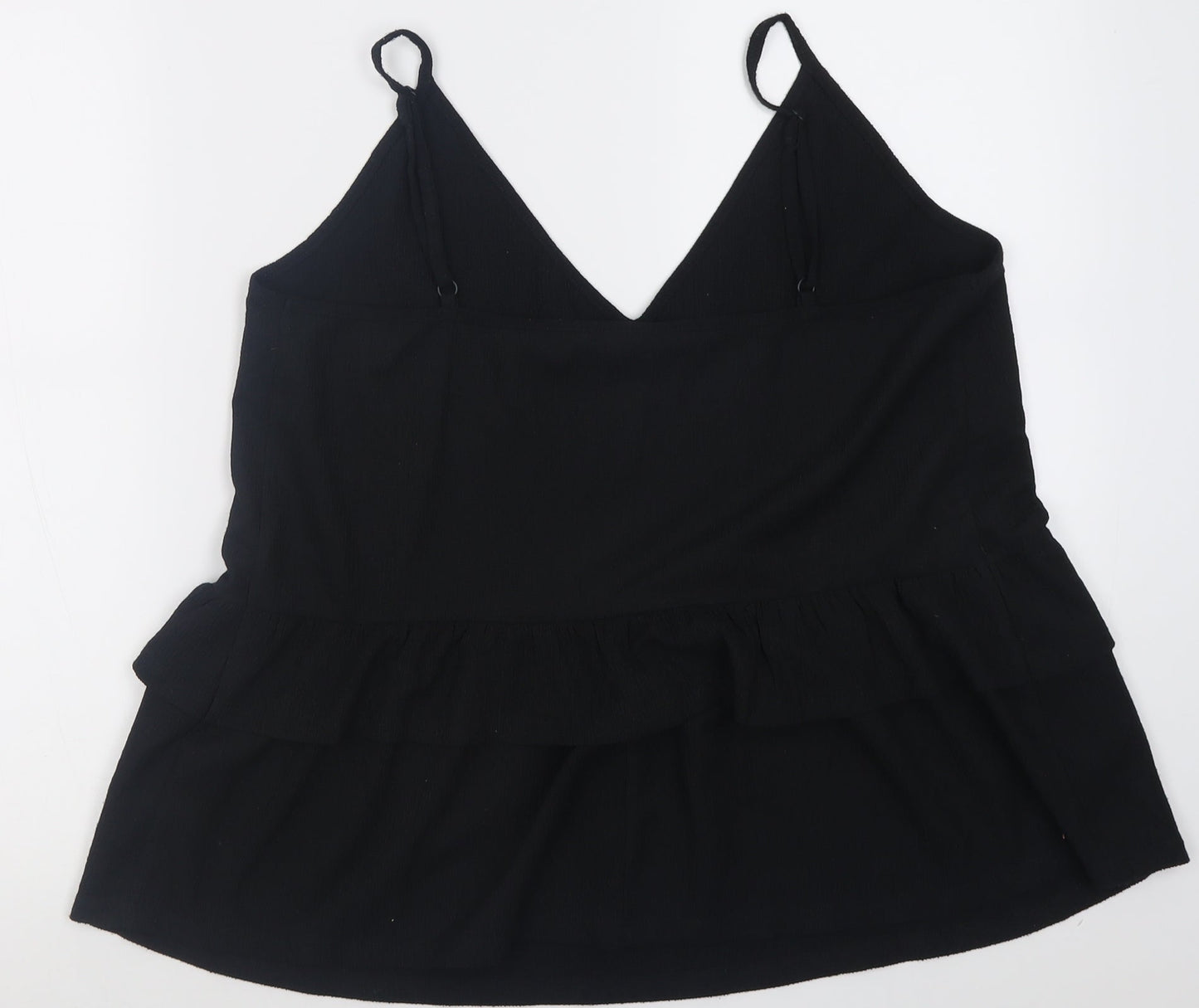 George Womens Black  Polyester Basic Tank Size 14 V-Neck